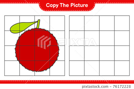 Copy the picture, copy the picture of Yumberry using grid lines. Educational children game, printable worksheet, vector illustration 76172228