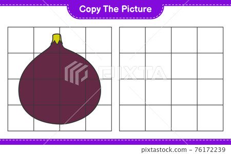 Copy the picture, copy the picture of Fig using grid lines. Educational children game, printable worksheet, vector illustration Copy the picture, copy the picture of Fig using grid lines. Educational children game, printable worksheet, vector illustration 76172239