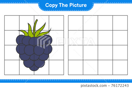 Copy the picture, copy the picture of Blackberries using grid lines. Educational children game, printable worksheet, vector illustration Copy the picture, copy the picture of Blackberries using grid lines. Educational children game, printable worksheet, vector illustration 76172243