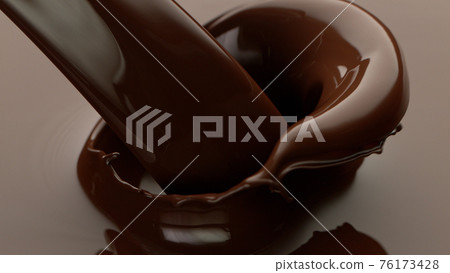 Hot chocolate pouring 76173428