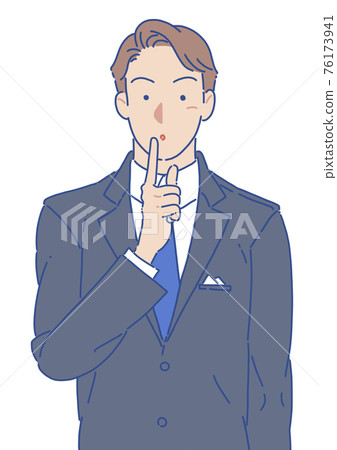 一個穿西裝的男人鼓勵你保持安靜 一個穿西裝的男人鼓勵你保持安靜 76173941