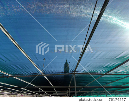 old abandoned greenhouse broken windows 76174257