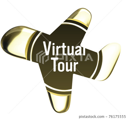 VirtualTour 飛機密封蠟式框架金色矢量圖 VirtualTour 飛機密封蠟式框架金色矢量圖 76175555