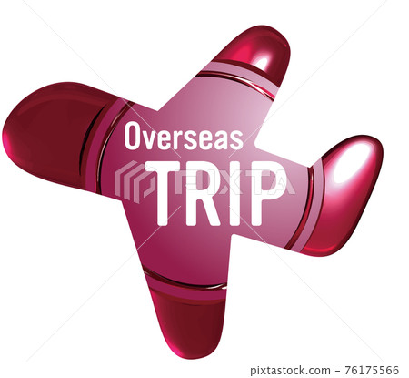 海外旅行飛機密封蠟式框架紅色矢量圖 海外旅行飛機密封蠟式框架紅色矢量圖 76175566