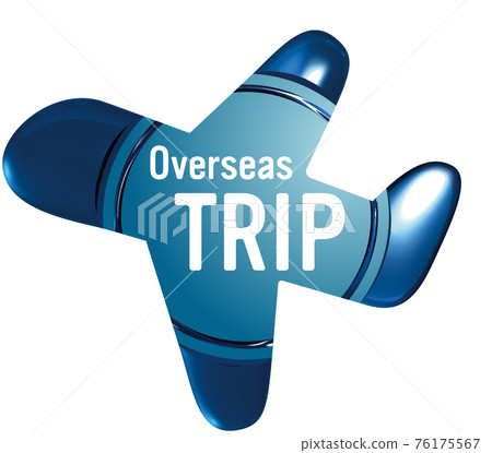 海外旅行飛機密封蠟式框架藍色矢量圖 海外旅行飛機密封蠟式框架藍色矢量圖 76175567