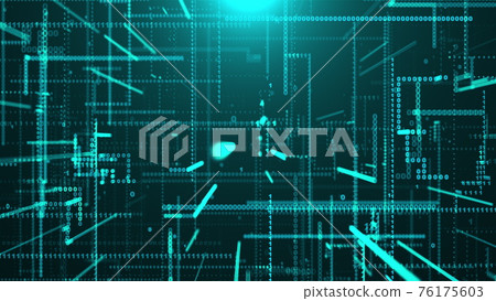 Flow of binary data, computer generated. 3d rendering of scientific technology. Modern digital background 76175603