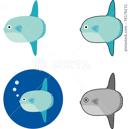 Illustration material: Manbo swimming figure 4-piece set without main line, with main line, monochrome, mark 76176231