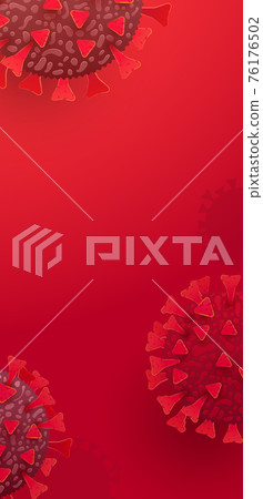 Covid-19 bacteria with a red background. World economy during the coronavirus pandemic. Vector illustration Covid-19 bacteria with a red background. World economy during the coronavirus pandemic. Vector illustration 76176502
