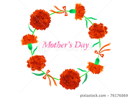 Watercolor carnation mother's day circle frame Watercolor carnation mother's day circle frame 76176869