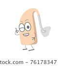 Illustration of a cute hearing aid character like 76178347