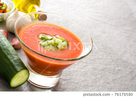 Traditional Spanish cold gazpacho soup 76178580