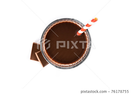 Chocolate milkshake in glass 76178755
