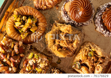 Assortment of Ramadan dessert baklava 76178829