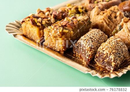 Assortment of Ramadan dessert baklava 76178832