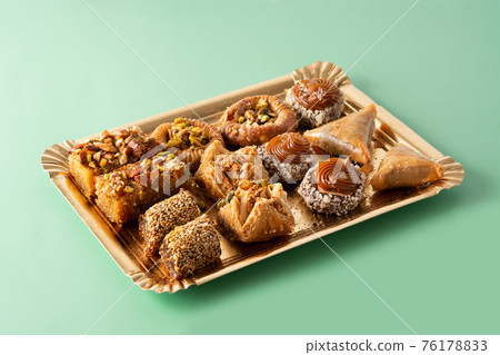 Assortment of Ramadan dessert baklava 76178833