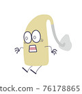Illustration of a surprised ear-hook hearing aid character 76178865