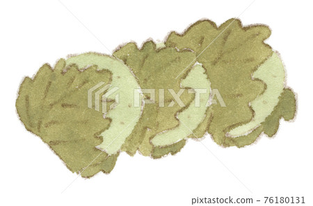 Watercolor illustration of wormwood Kashiwamochi, a snack for Children's Day 76180131