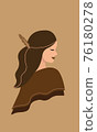 Vector portrait of a beautiful Indian girl 76180278