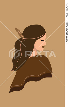 Vector portrait of a beautiful Indian girl Vector portrait of a beautiful Indian girl 76180278