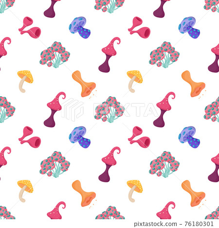 Fantasy alien mushroom seamless pattern for fabric Fantasy alien mushroom seamless pattern for fabric 76180301