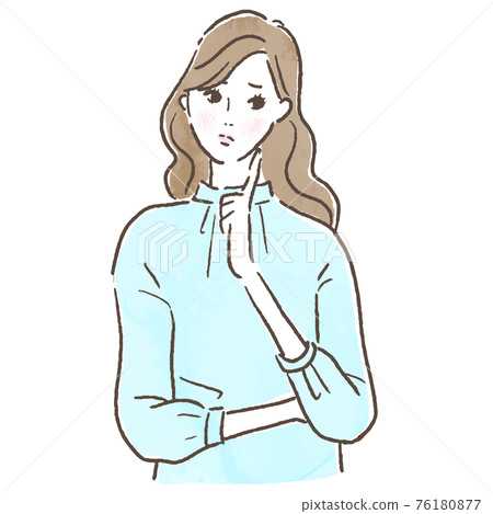 Illustration vector of a worried woman - Stock Illustration [76180877 ...