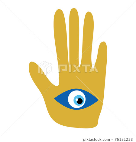 Ornate Hamsa, amulet against the evil eye and spoilage. Popular Arabic and Jewish amulet. Ornate Hamsa, amulet against the evil eye and spoilage. Popular Arabic and Jewish amulet. 76181238