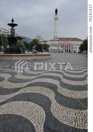 Portugal, Lisbon, Piazza Rossio (Plaza Don Pedro IV), National Theater of Donna Maria II 76181417