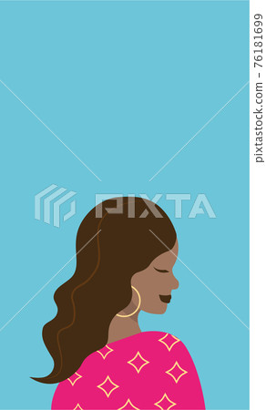 Vector portrait of a beautiful afroamerican girl Vector portrait of a beautiful afroamerican girl 76181699