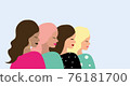 Vector illustration four women of different nationalities and cultures. 76181700