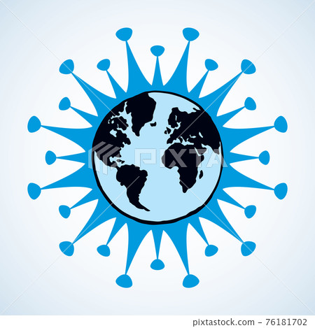Planet Earth. Spread of coronavirus. Vector drawing 76181702
