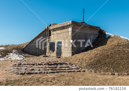 Russia. Kronstadt. April 3, 2019. Mine station built in 1905. It is currently located in Patriot Park as a cultural heritage site. Russia. Kronstadt. April 3, 2019. Mine station built in 1905. It is currently located in Patriot Park as a cultural heritage site. 76182238