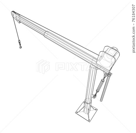 Davit or crane for boat. Vector 76184307