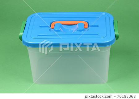 Food plastic box isolated on green. 76185368