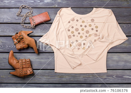 Collection collage of women's clothing and accessories. Collection collage of women's clothing and accessories. 76186376