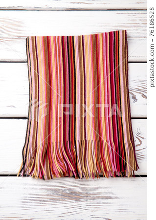 Fashionable striped woolen scarf. 76186528