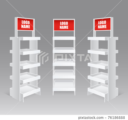 Retail Trade Stand Realistic Set Retail Trade Stand Realistic Set 76186888