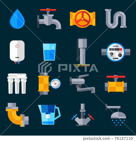Water Supply Icons 76187110