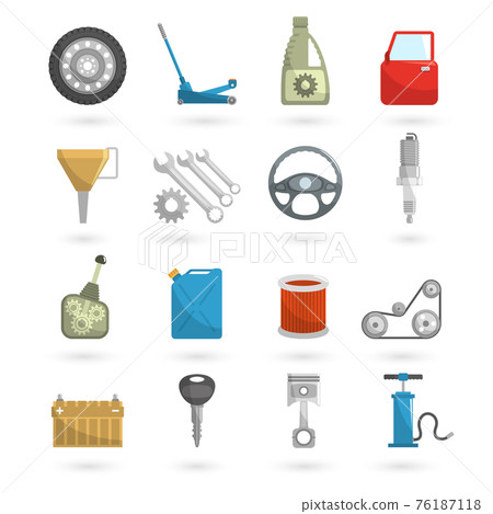 Auto Service Icons Flat Auto Service Icons Flat 76187118