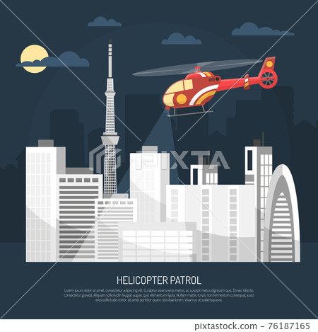 Helicopter Patrol Illustration 76187165