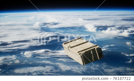 old wood box on Earth orbit old wood box on Earth orbit 76187722