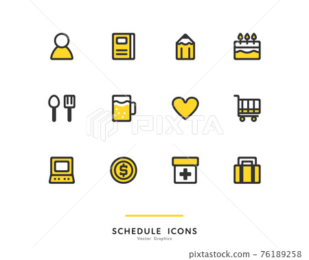 Schedule icon set material Schedule icon set material 76189258
