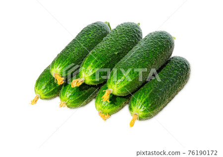 Fresh cucumbers isolated on white. 76190172