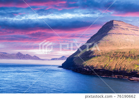 Picturesque view on faroese islands 76190662