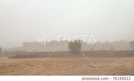 Indian storm with sand 76190812