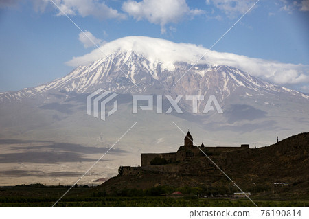 Khor Virap monastery seen with Mt Ararat Khor Virap monastery seen with Mt Ararat 76190814