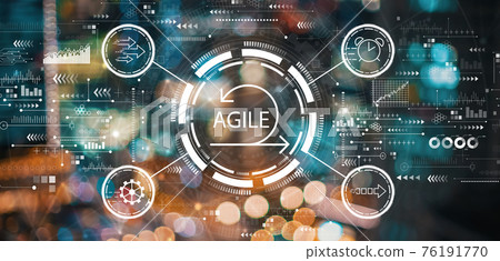 Agile concept with blurred city lights Agile concept with blurred city lights 76191770