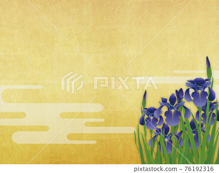 Iris gold leaf background material 76192316