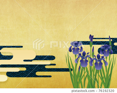 Iris gold leaf background material Iris gold leaf background material 76192320