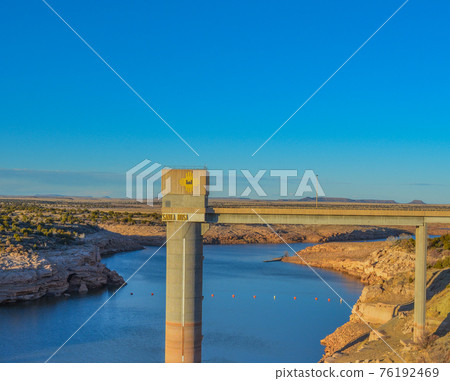 The Pecos River was dammed to create Santa Rosa Lake in Guadalupe County, New Mexico  76192469