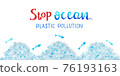 Stop ocean plastic pollution concept and lettering. 76193163